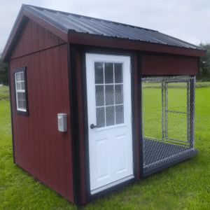 8×10 One Box Kennel – Black Metal Roof