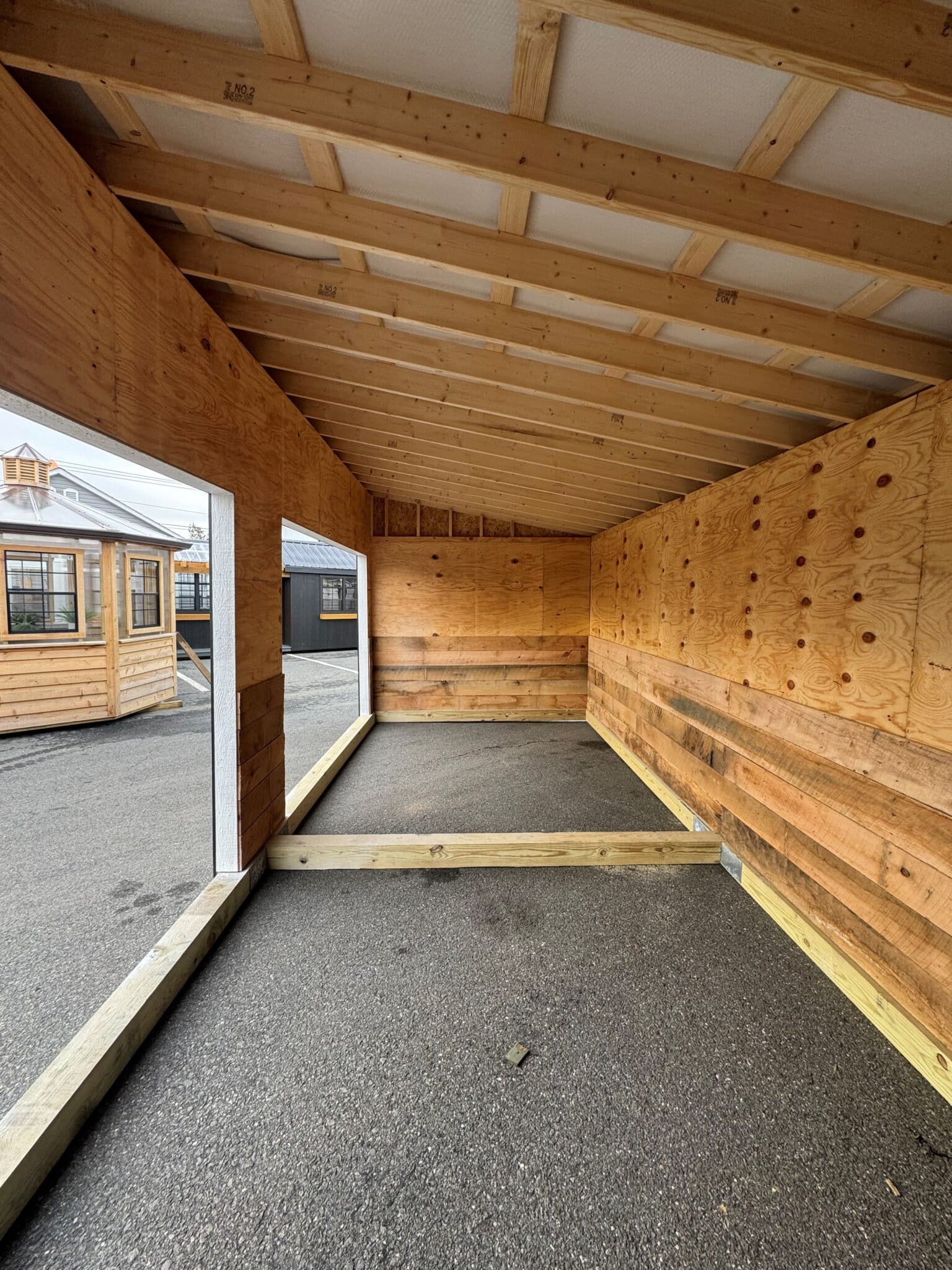 10×24 Lean-to Run-in Shed – Black Metal Roof - Image 3