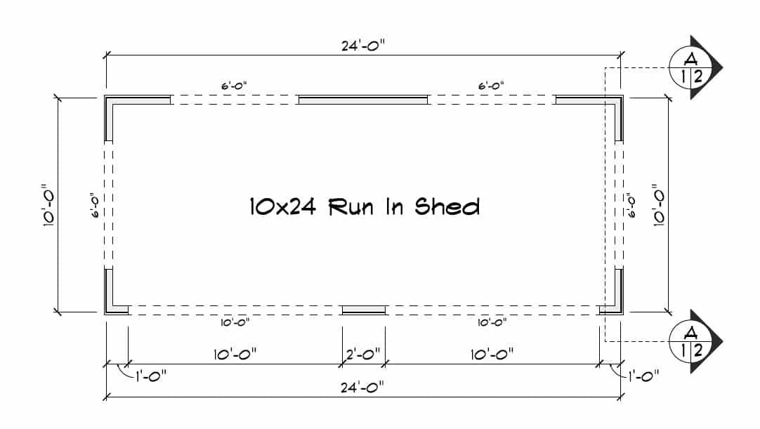 10×24 Run-in Shed – Black Metal Roof - Image 6