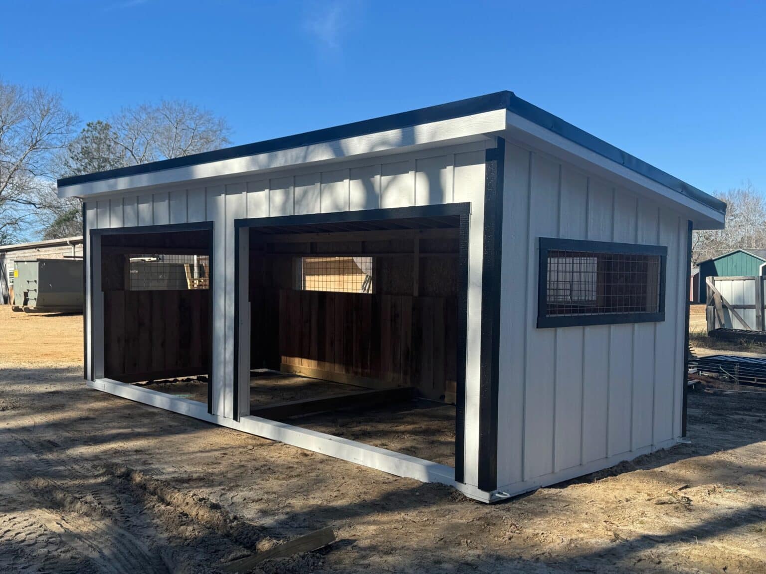 10×24 Run-in Shed – Black Metal Roof - Image 3