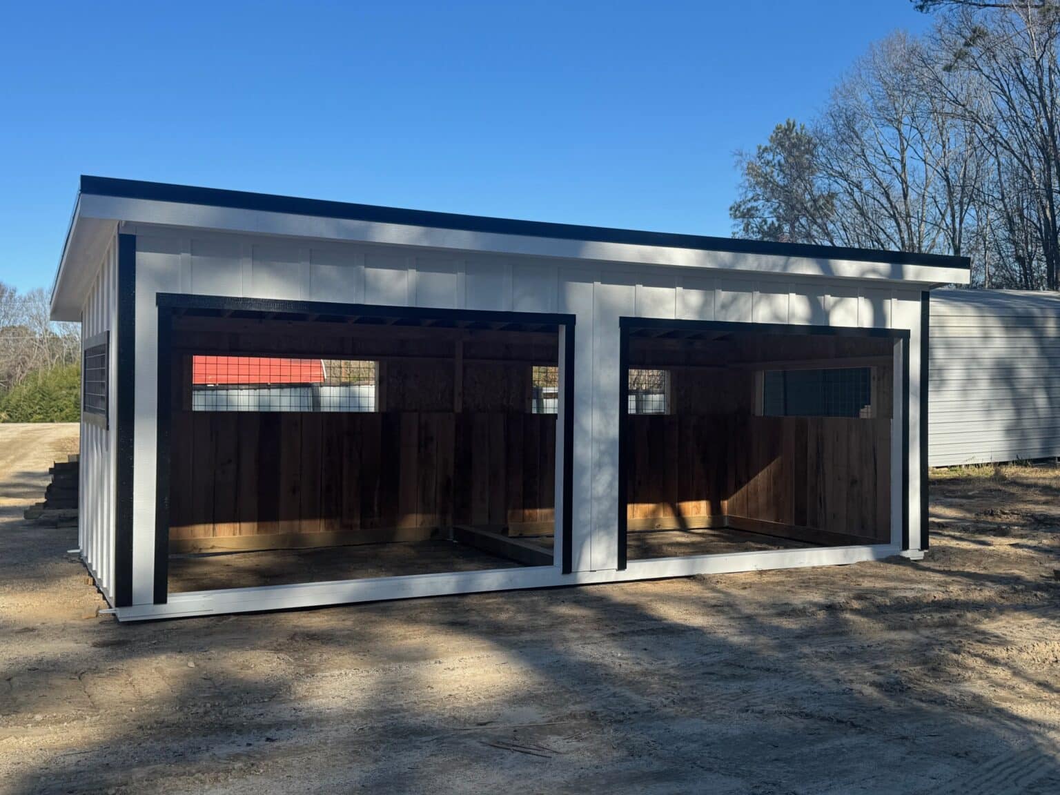 10×24 Run-in Shed – Black Metal Roof - Image 4
